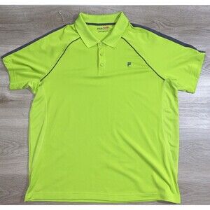 FILA Sport Golf Polo Men's size XXL Lime Green and Gray Short Sleeve Shirt
